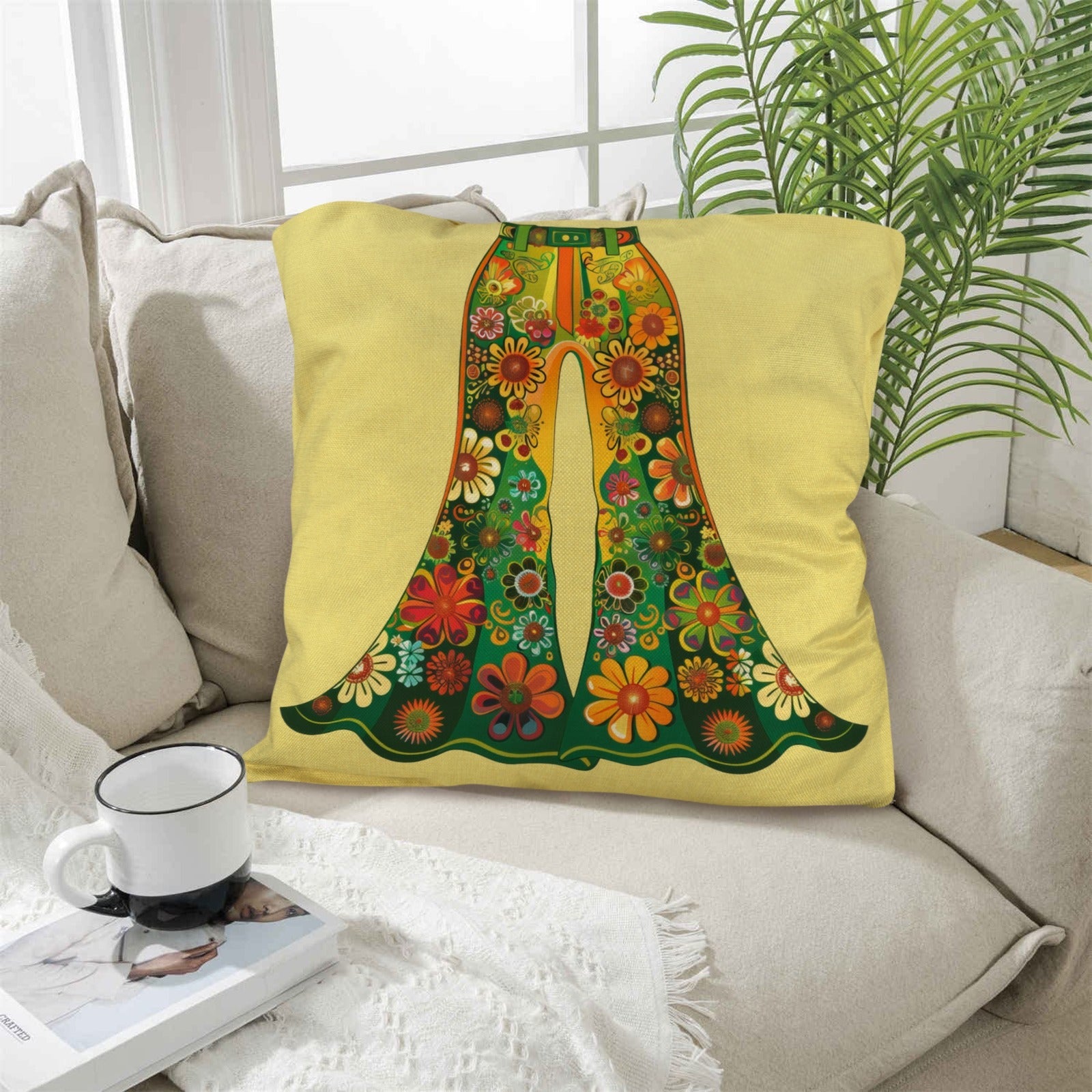 Baha Ranch Floral Bell Bottoms Pillow Case Made in America by Baha Ranch Western Wear