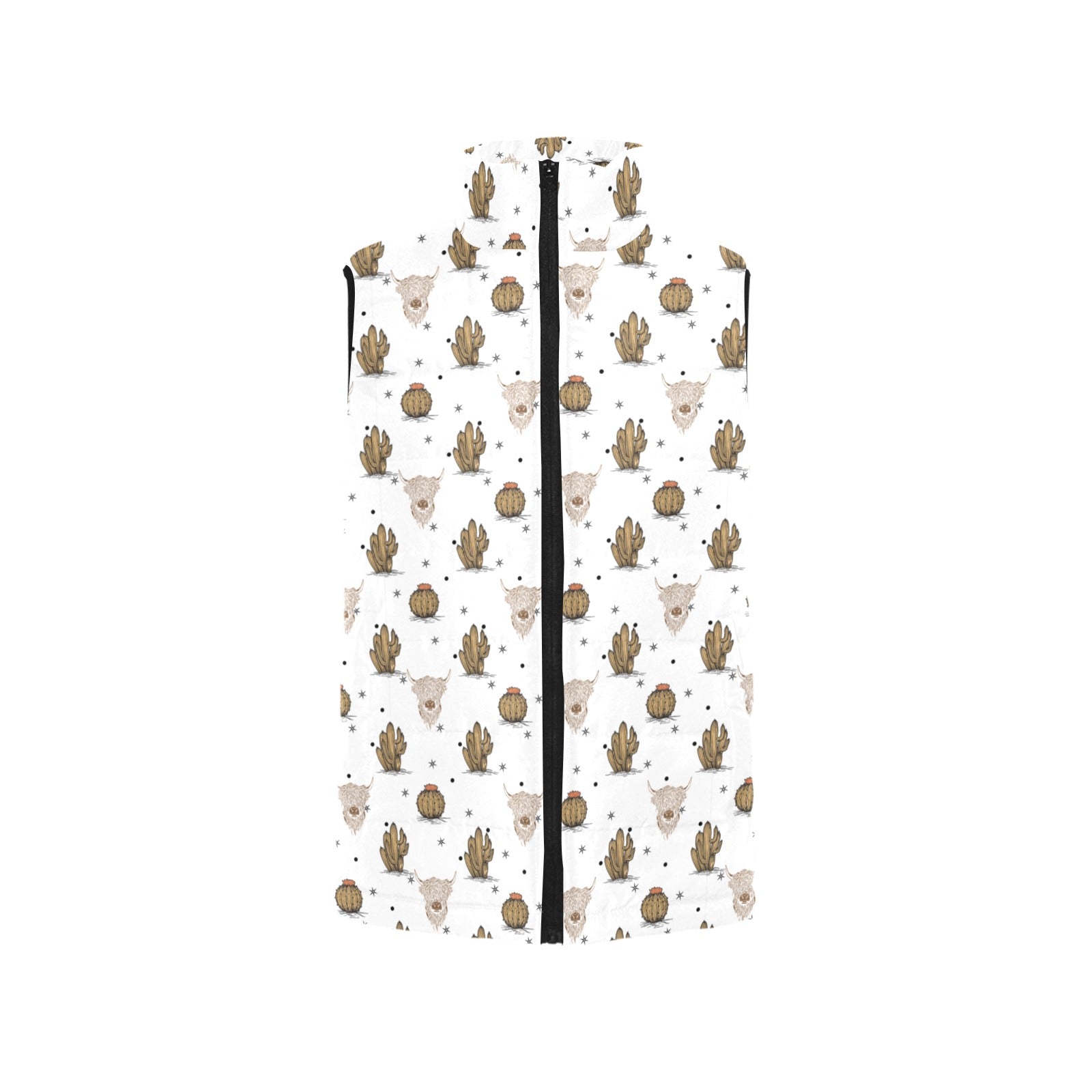 Baha Ranch Cactus and Highland Cow Puffy Vest by Baha Ranch Western Wear - product image 3