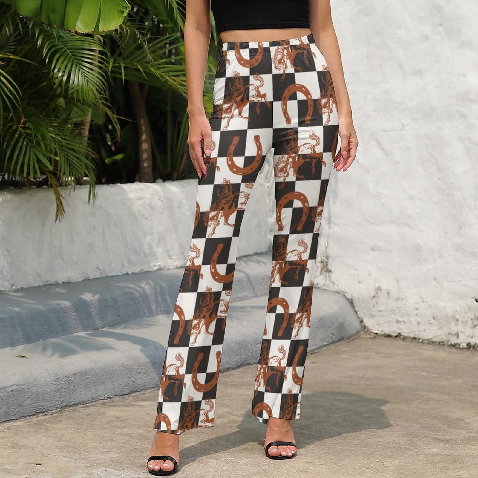 Baha Ranch Checkered Rodeo Flare Pants by Baha Ranch Western Wear - product image 6