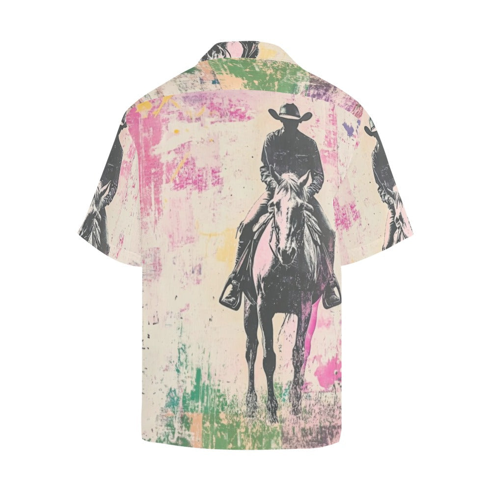 Baha Ranch Retro Pop Western Trail Ride Men's Camp Shirt by Baha Ranch Western Wear - product image 4