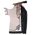 HILASON Bull Riding Light Natural Hair On Leather Rodeo Chaps | for Men and Women Western Unisex