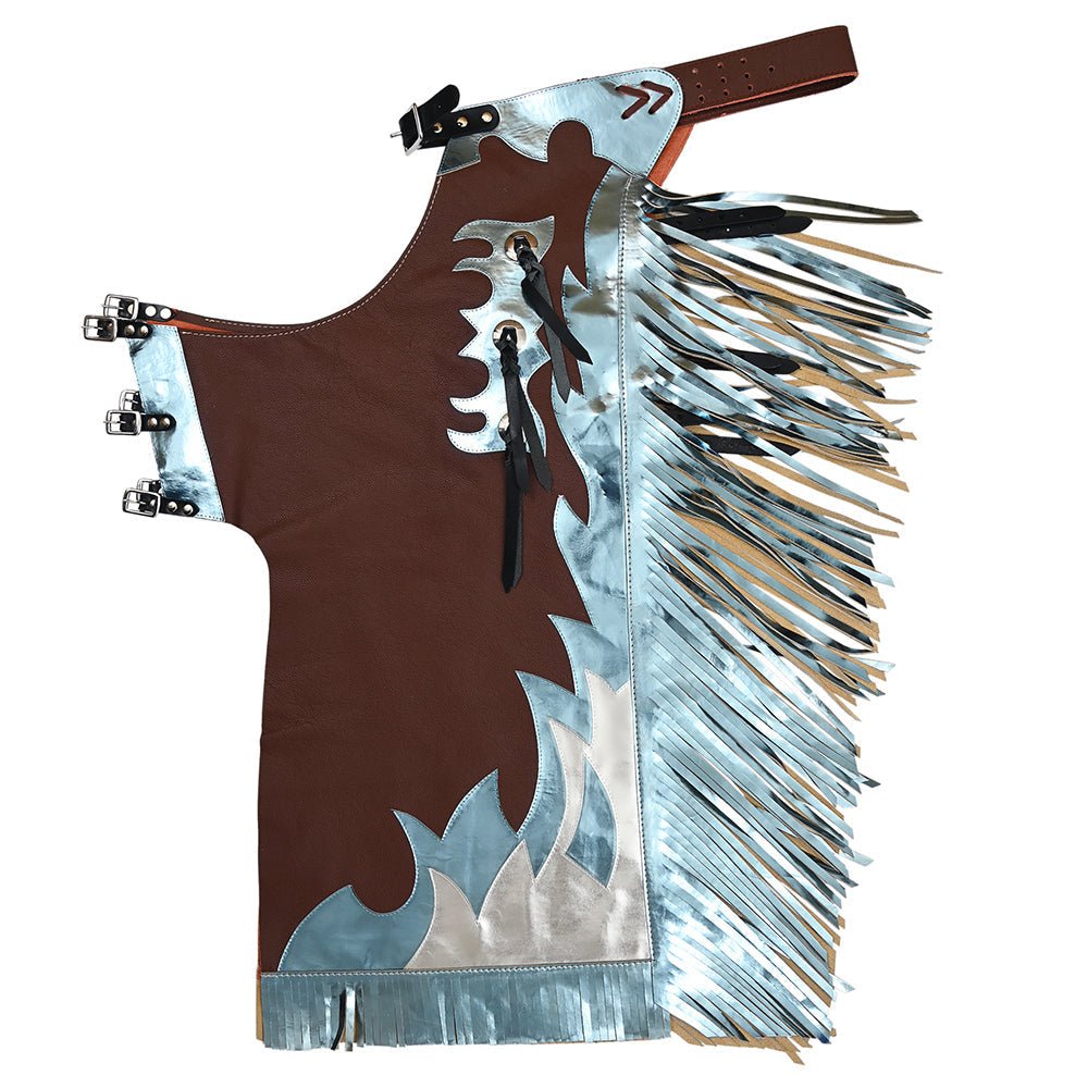 Hilason Handmade Genuine Leather Chaps Adult Handtooled Rodeo Bull Riding