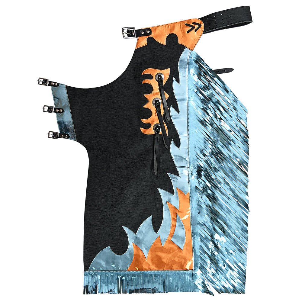 Hilason Handmade Genuine Leather Chaps Adult Handtooled Rodeo Bull Riding
