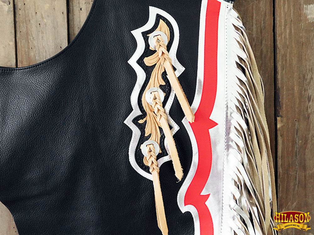 Hilason Handmade Genuine Leather Chaps Adult Handtooled Rodeo Bull Riding