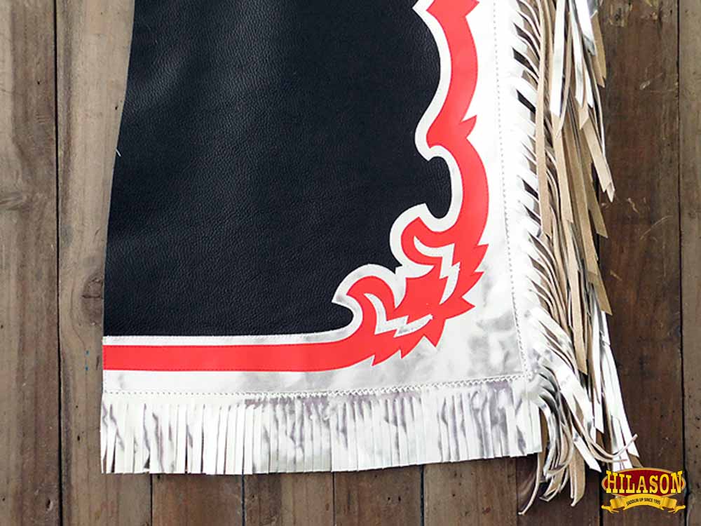 Hilason Handmade Genuine Leather Chaps Adult Handtooled Rodeo Bull Riding