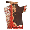 Hilason Pro Rodeo Bull Riding Chaps Smooth Genuine Leather Western Brown