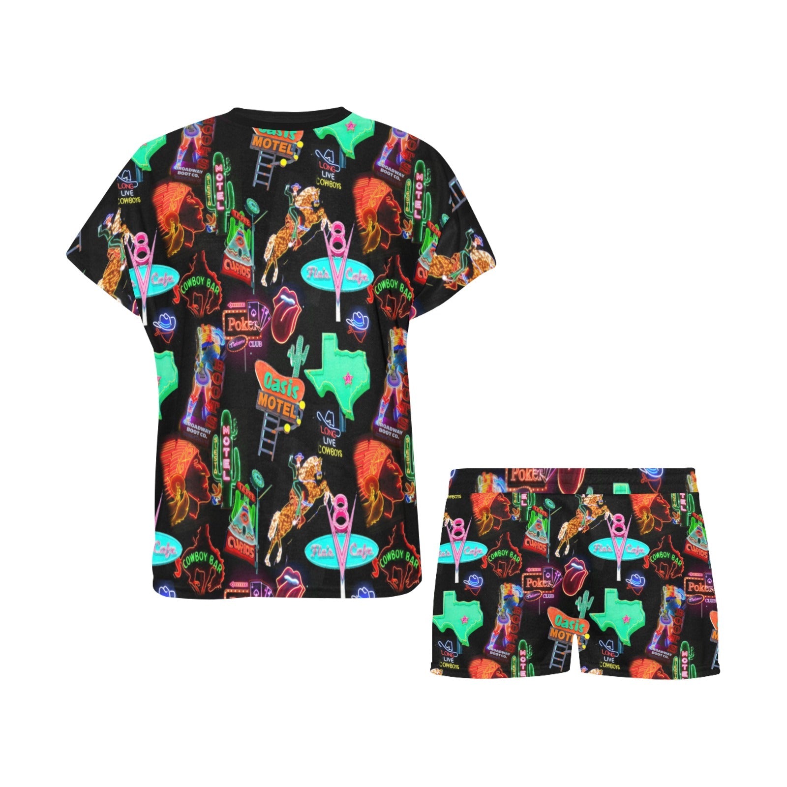 Baha Ranch Vegas Neon Western Women's Short and Top Pajama Set by Baha Ranch Western Wear - product image 3