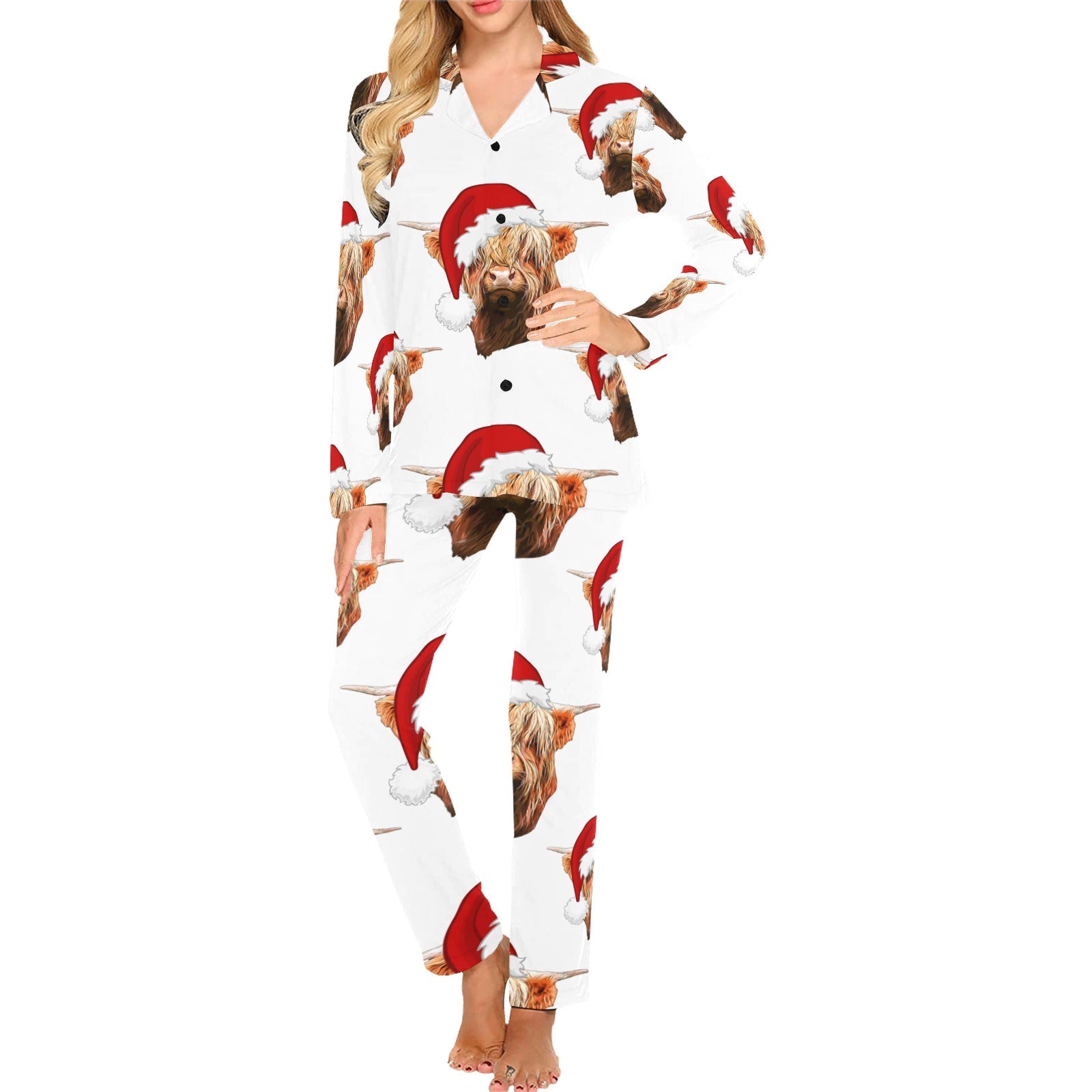 Baha Ranch Highland Christmas Cow Women's Western Pajama Set by Baha Ranch Western Wear