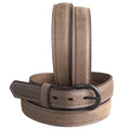3D Cognac Mens Leather Basic Cowboy Belt Silver Buckle Brown