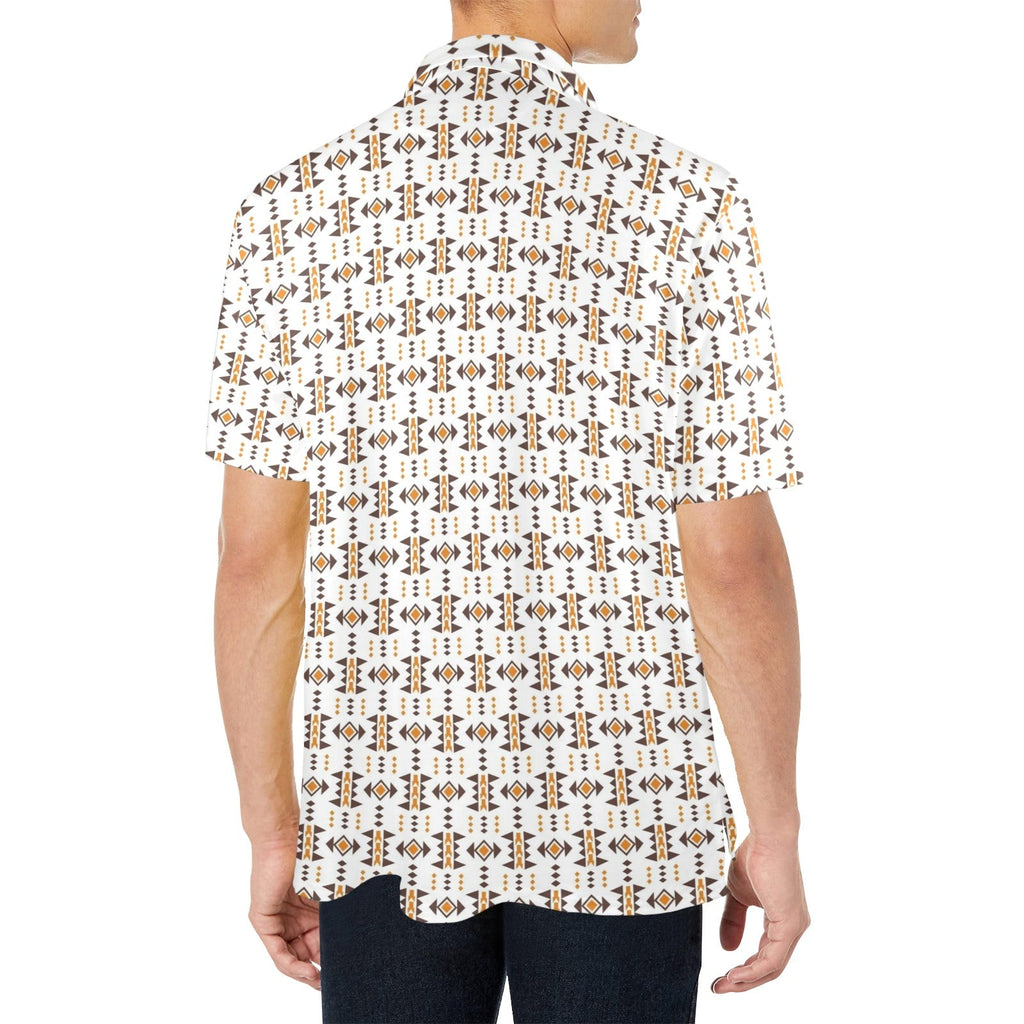Baha Ranch White Aztec Men's Polo Style Shirt by Baha Ranch Western Wear - product image 4