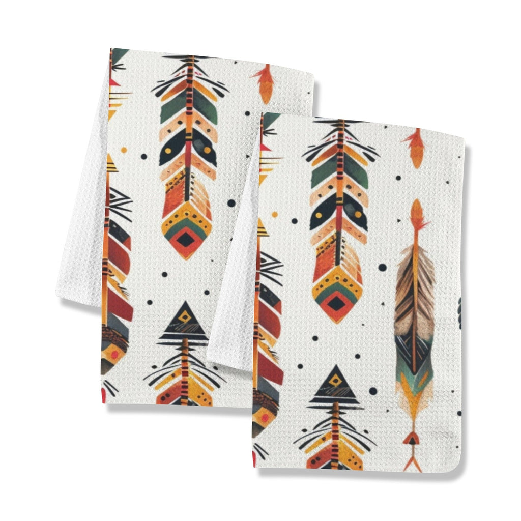 Baha Ranch Southwestern Feathers Set of 2 Dish Towels Made in America by Baha Ranch Western Wear