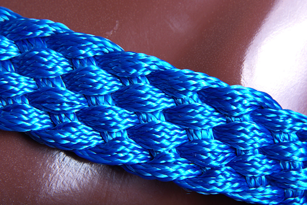 Hilason Braided Rope Horse Halter with 8' Lead — Blue