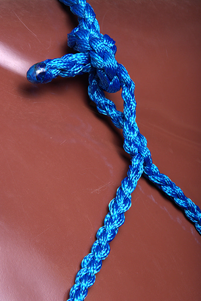 Hilason Braided Rope Horse Halter with 8' Lead — Blue