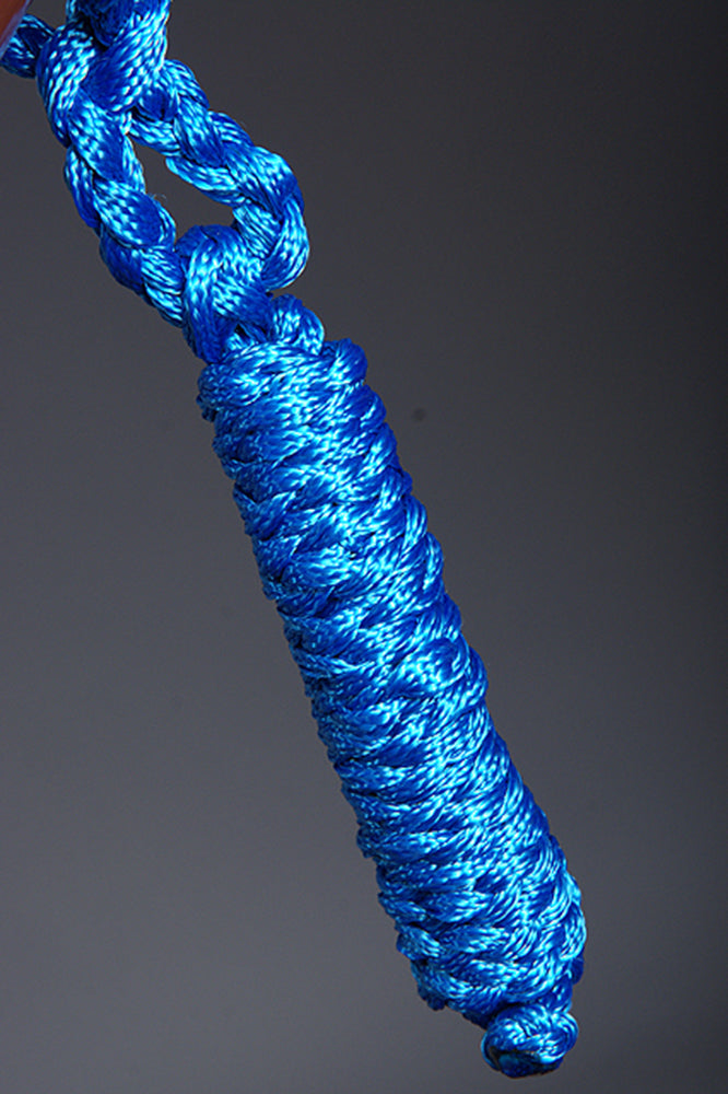 Hilason Braided Rope Horse Halter with 8' Lead — Blue