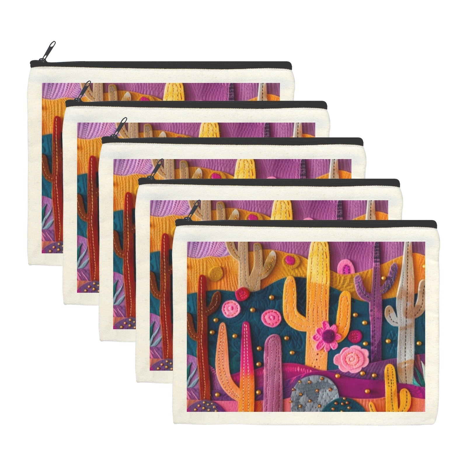 Baha Ranch Printed Cactus Cosmetic Bag Pack of 5 Made in America by Baha Ranch Western Wear - product image 2