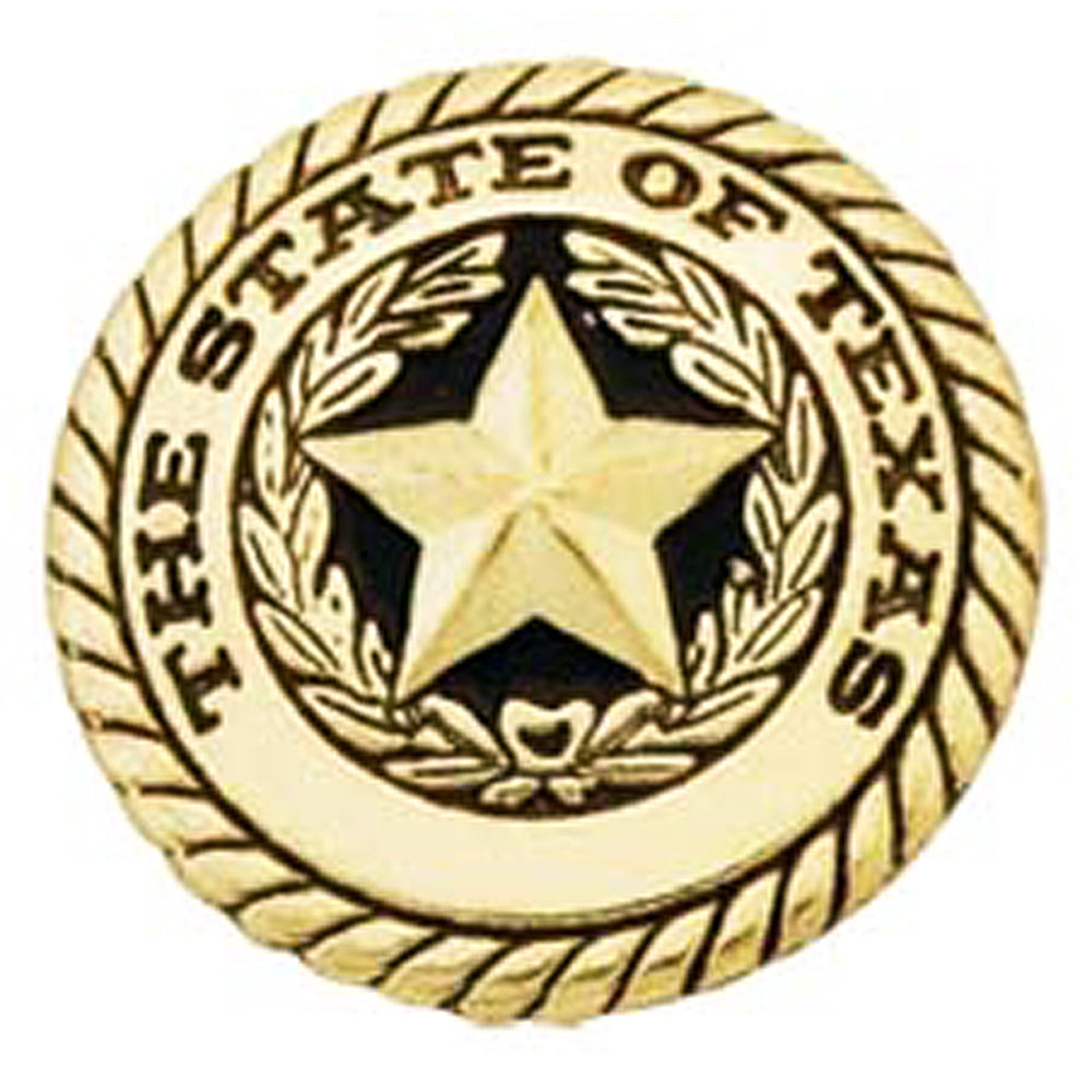Western Texas Seal Round Concho, Brass-Plated — 1-1/4"