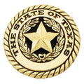 Western Texas Seal Round Concho, Brass-Plated — 1-1/4"