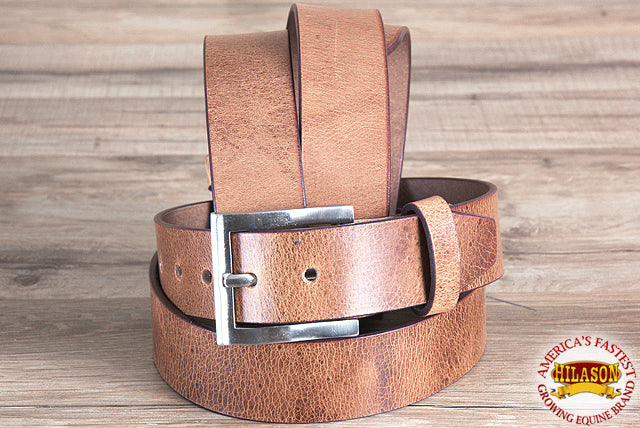 HILASON Western Genuine Leather Belt for Handmade Unisex Full Grain Heavy Duty Belt Tan