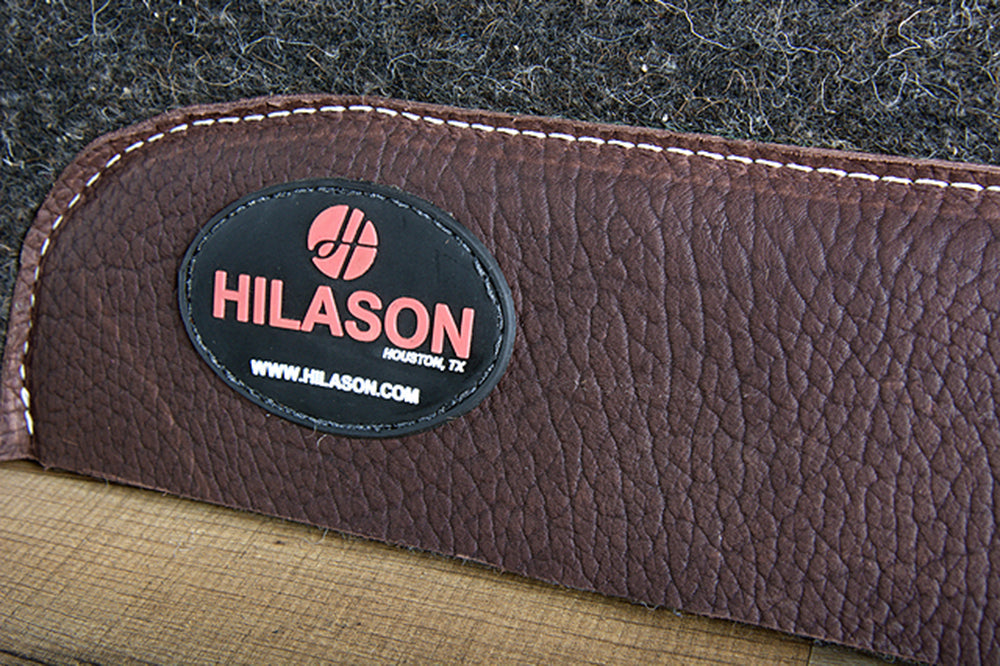 HILASON Western Wool Felt Horse Saddle Pad W/ Distressed Wear Leather Made in USA | for Horses