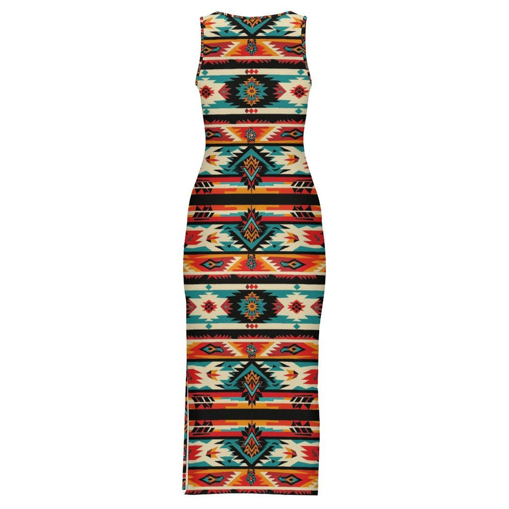 Baha Ranch Santa Fe Sleeveless Bodycon Side Slit Western Maxi Long Dress by Baha Ranch Western Wear - product image 6