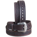 42" Roper Western 1.5" Elephant Print Basketweave Ends Mens Cowboy Belt Brown
