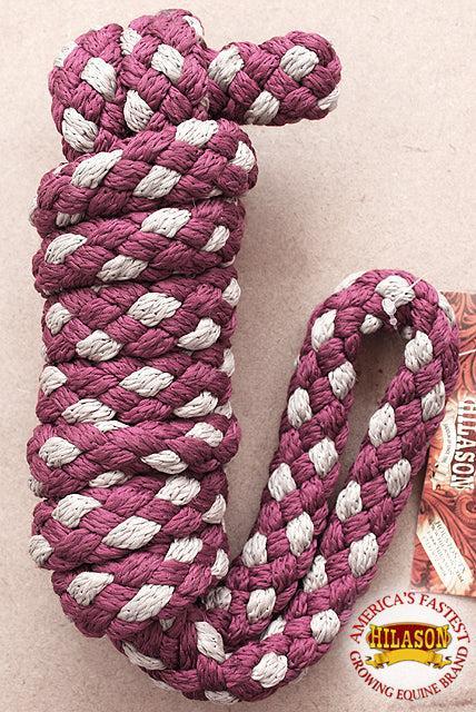 Hilason Horse Riding Poly Lead Rope Brown Tan  1/4" X 8 Ft.