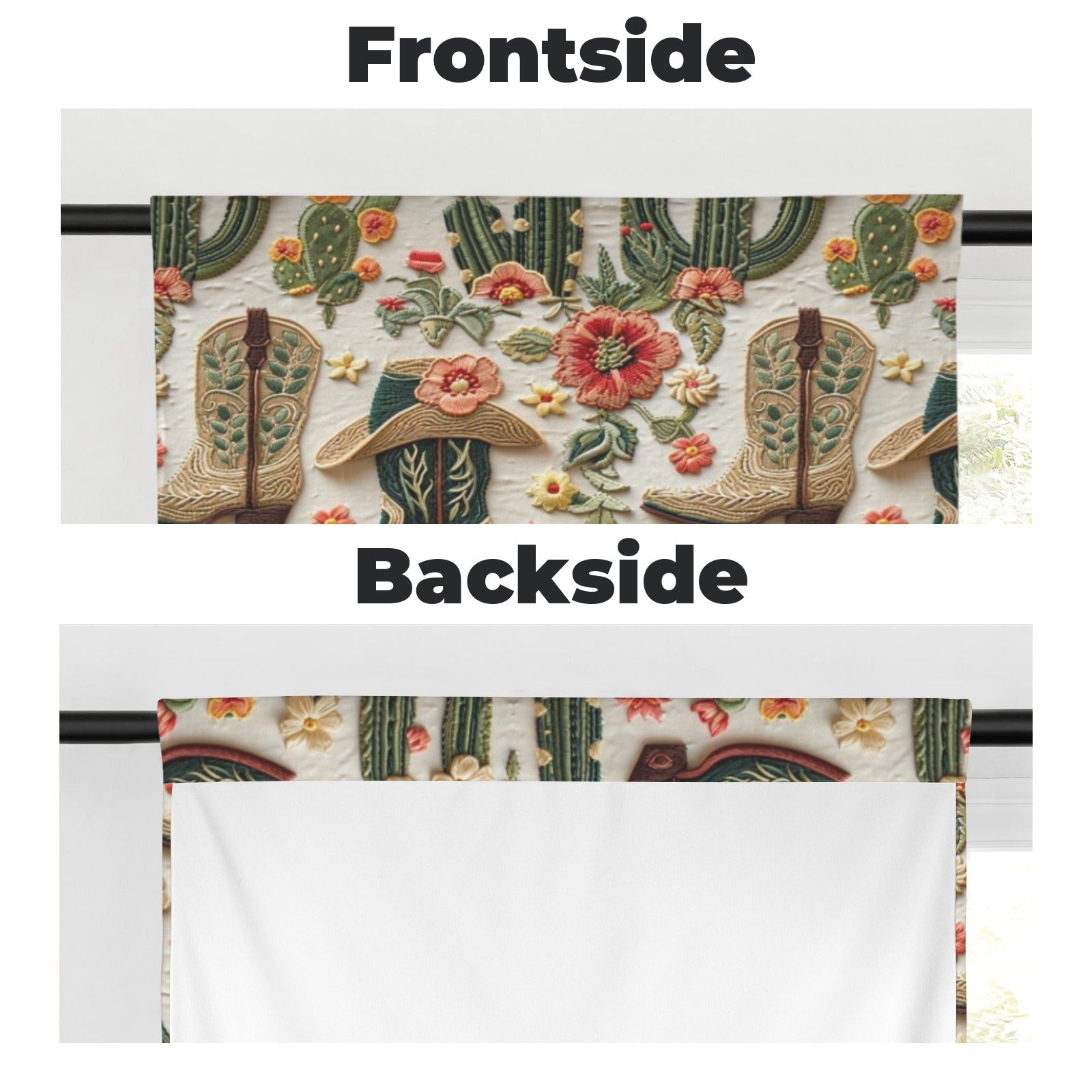 Baha Ranch Cactus and Boots Curtains 28"x40" (2-Piece) Made in America by Baha Ranch Western Wear - product image 4