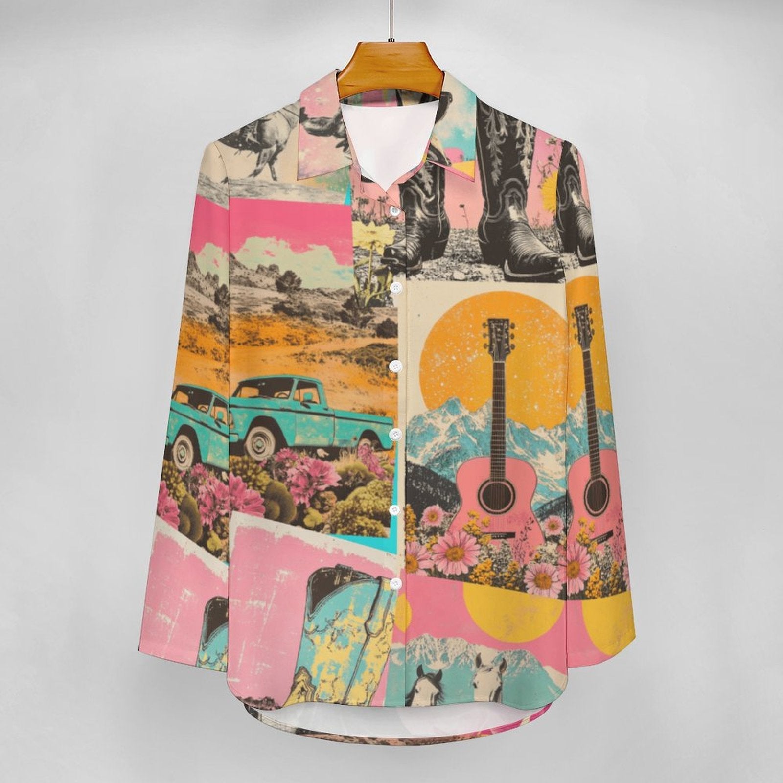 Baha Ranch Pop Western Wanted Collage Button Up Shirt by Baha Ranch Western Wear - product image 3