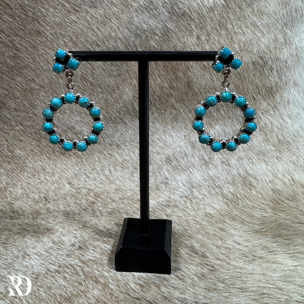 Hada Collection Authentic Kingman Turquoise Earrings