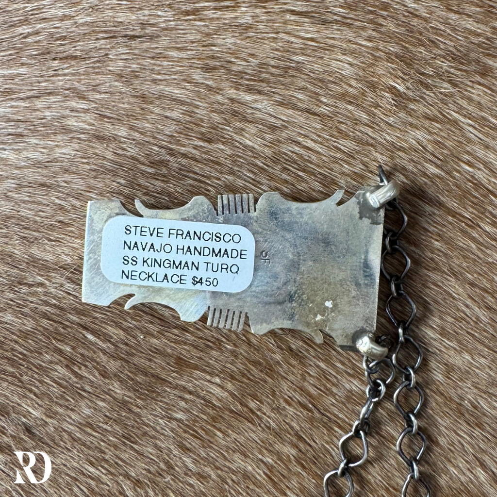 Kingman Turquoise Necklace By Steve Francisco — view 3