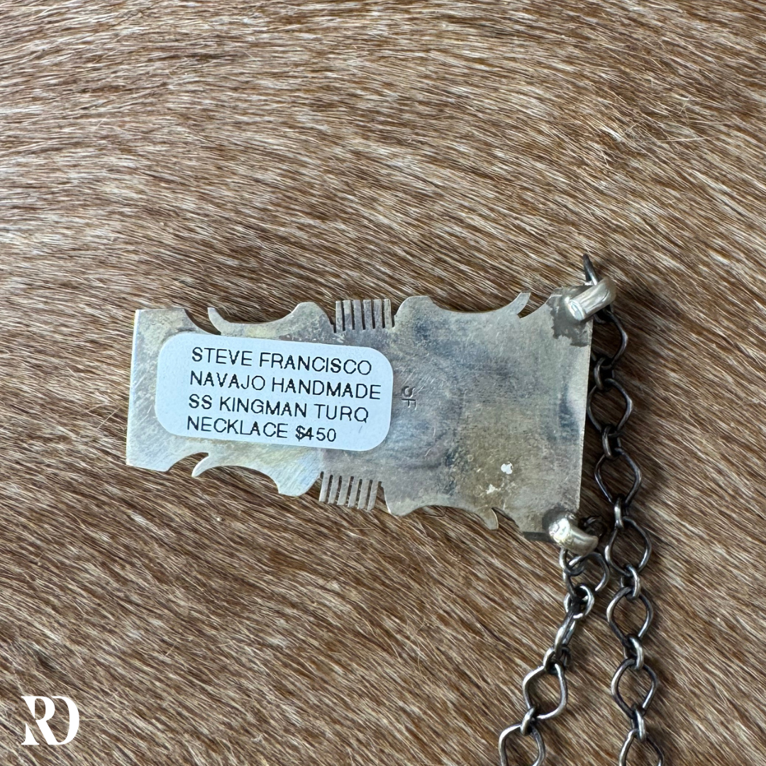 Kingman Turquoise Necklace By Steve Francisco — view 3