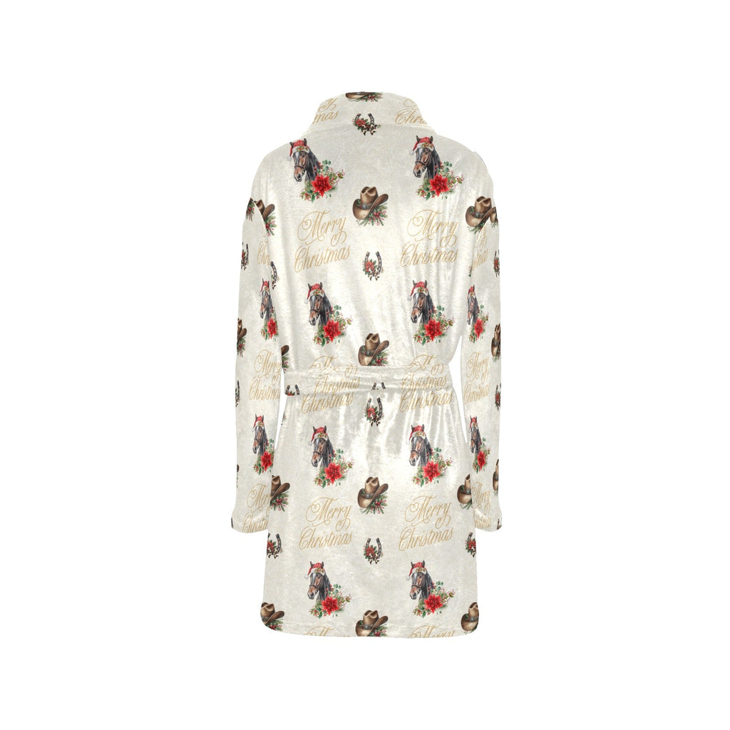 Baha Ranch Christmas Horses Western Fleece Bathrobe by Baha Ranch Western Wear - product image 4