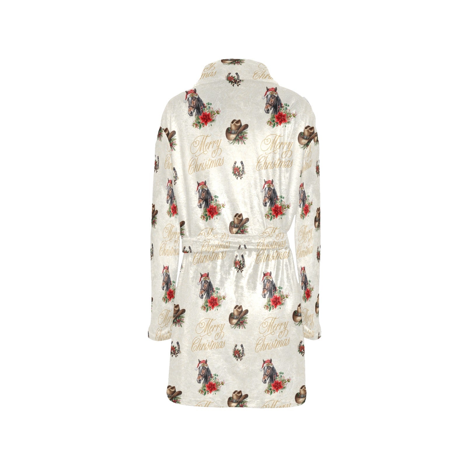 Baha Ranch Christmas Horses Western Fleece Bathrobe by Baha Ranch Western Wear - product image 4
