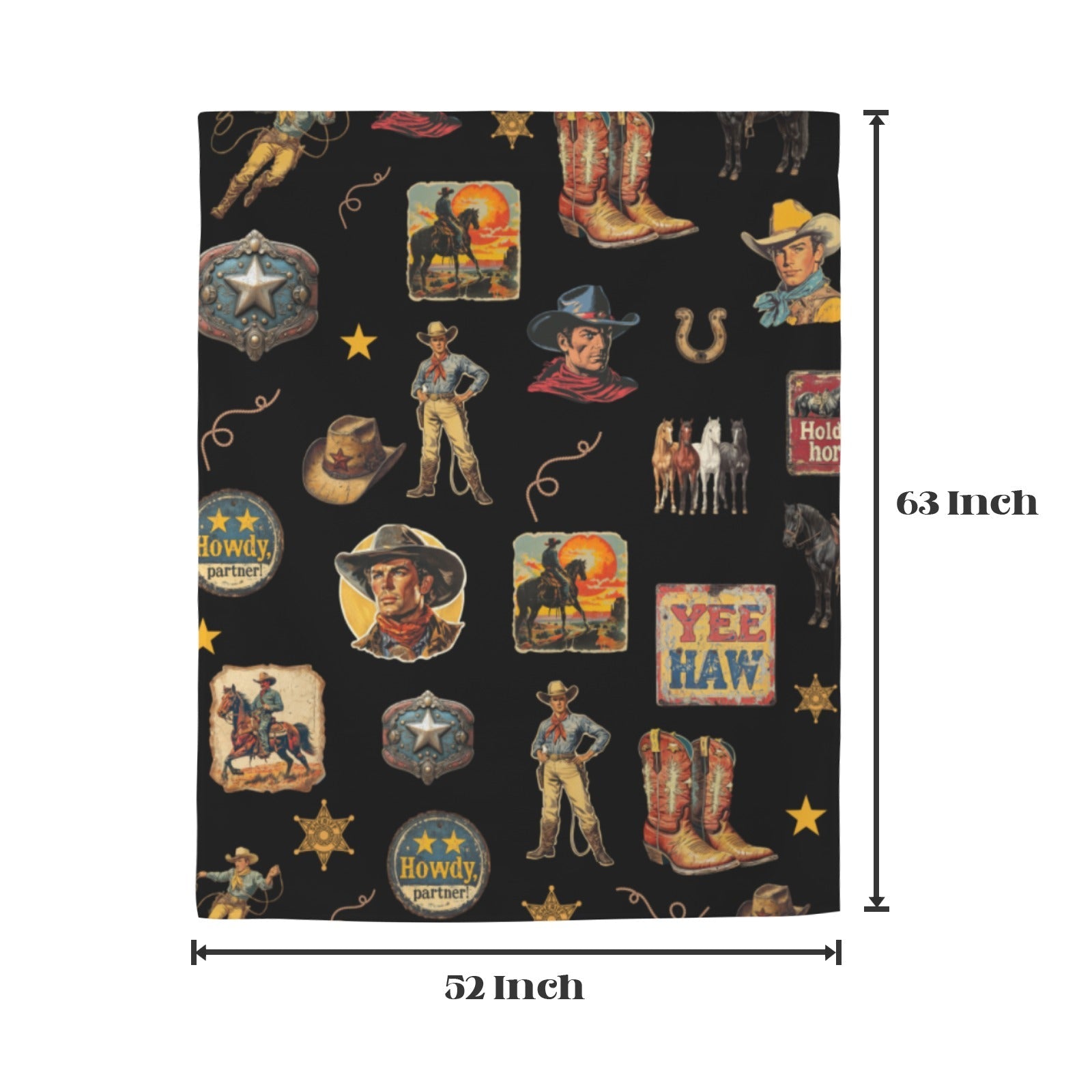 Baha Ranch Vintage Cowboy Collage Western Curtains 52" x 63" Made in America by Baha Ranch Western Wear - product image 3