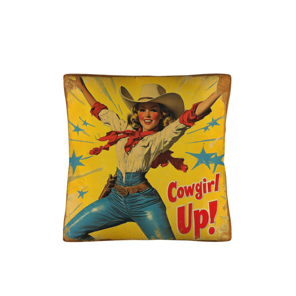 Baha Ranch Vintage Cowgirl Up Throw Pillow Case 18 x 18 Made in America by Baha Ranch Western Wear - product image 3