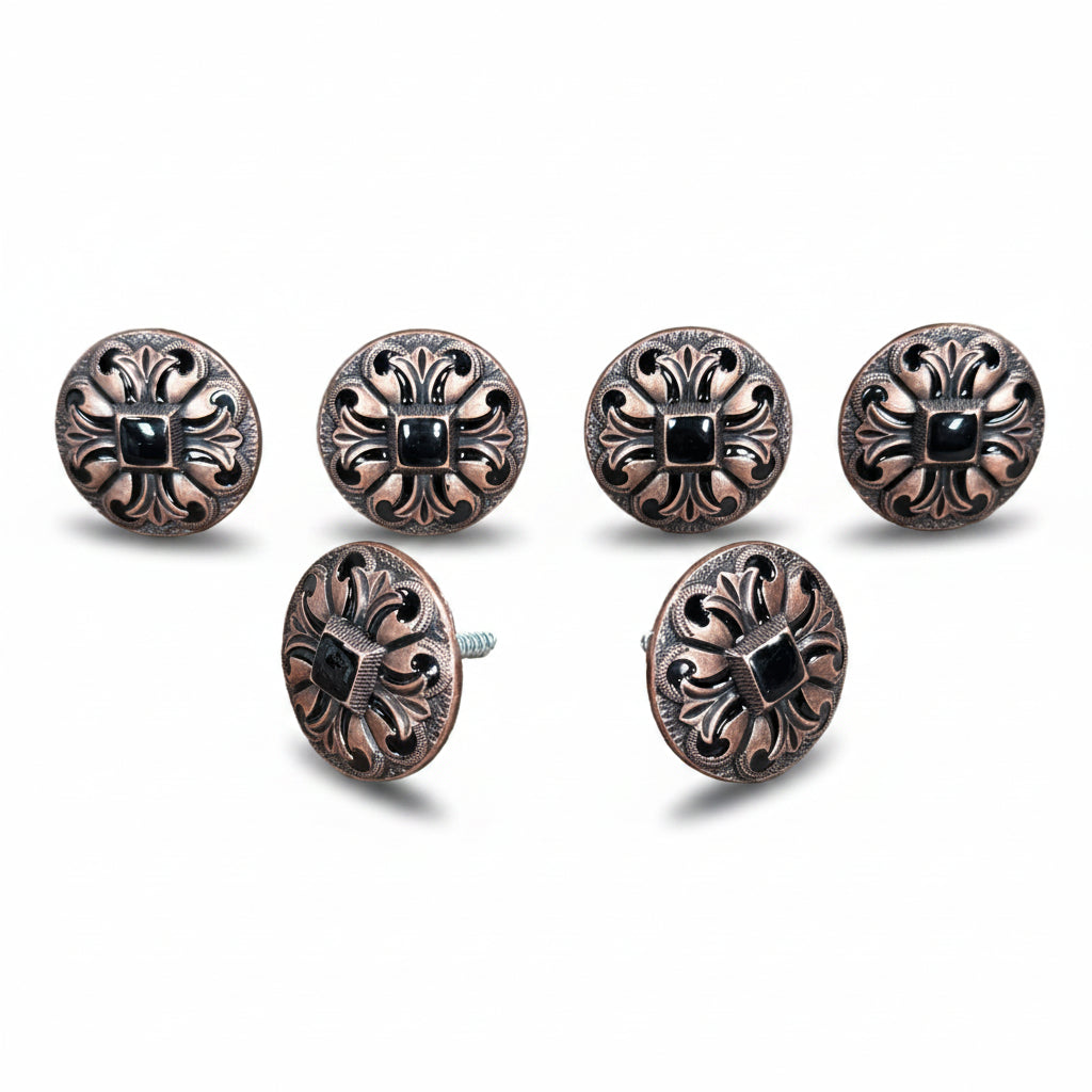Copper Black Fleur De Lis Saddle Set SSW241 — view 2
