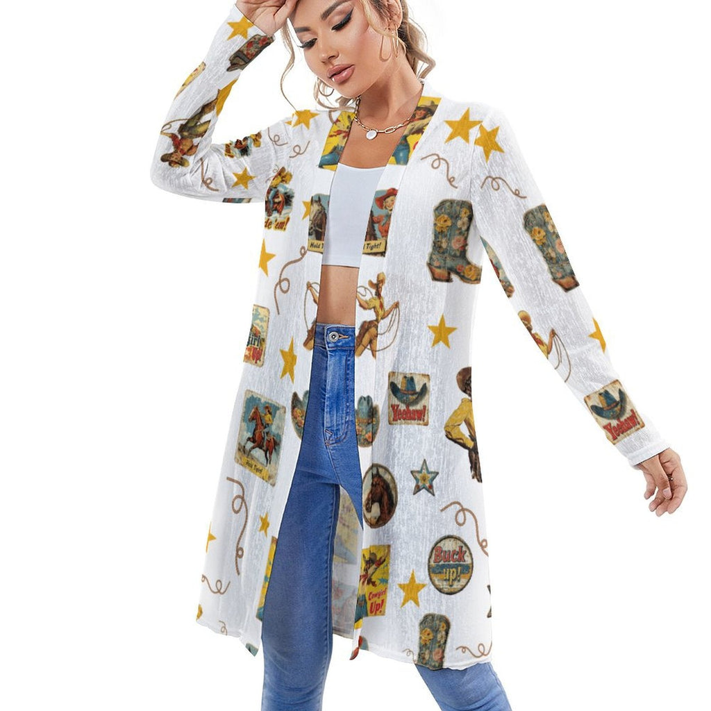 Baha Ranch Vintage Cowgirl Collage Western Lightweight Cardigan by Baha Ranch Western Wear - product image 4