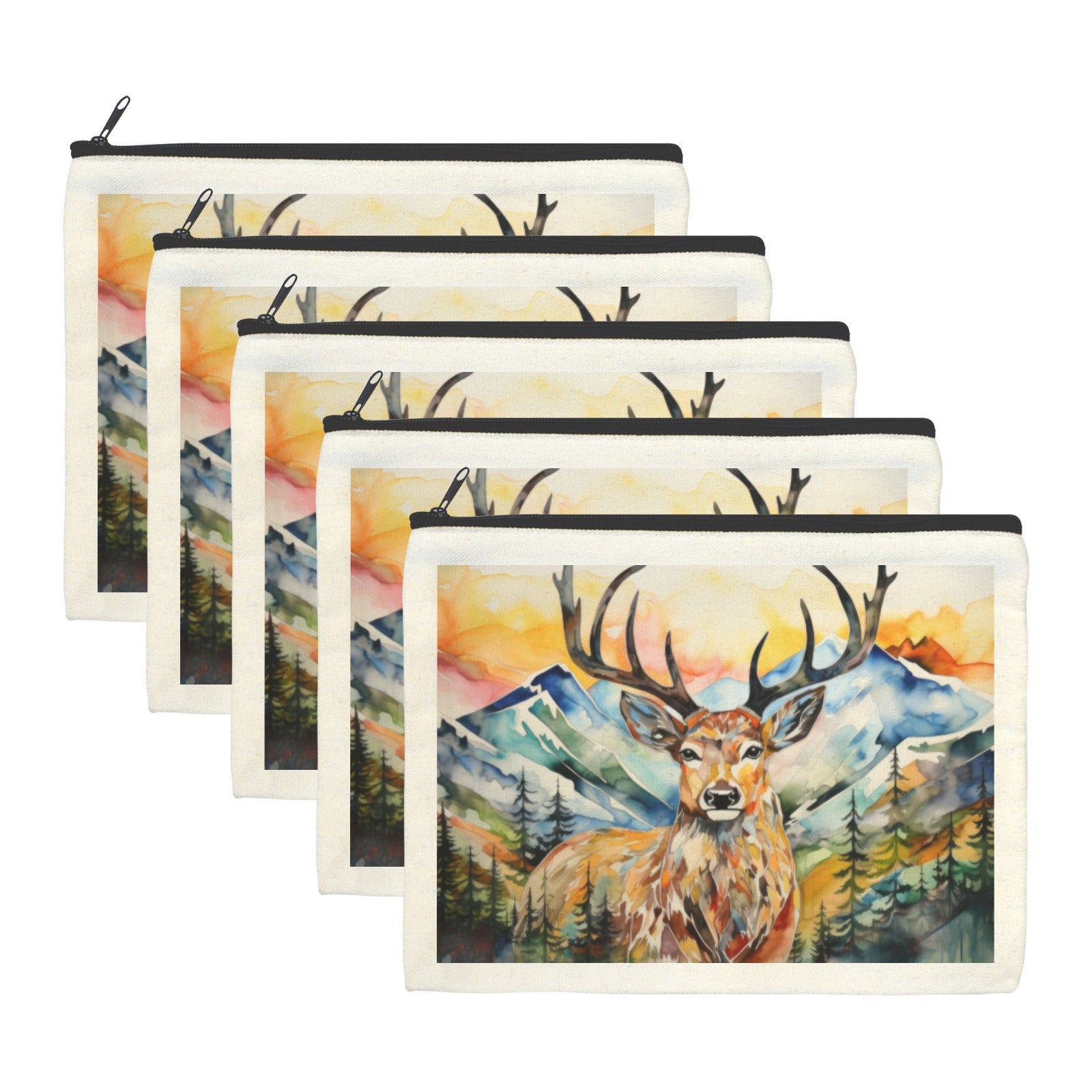 Baha Ranch Painted Buck Cosmetic Bag Pack of 5 Made in America by Baha Ranch Western Wear - product image 2