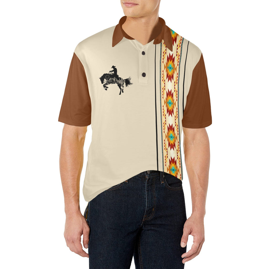 Baha Ranch Desert Cowboy Aztec Polo Shirt by Baha Ranch Western Wear - product image 4