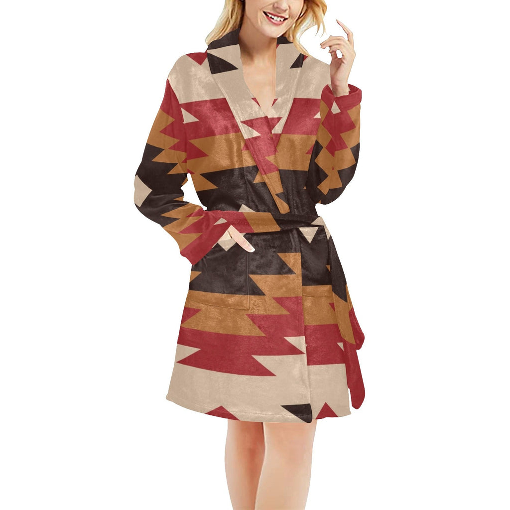Baha Ranch Red Aztec Women's Western Bath Robe by Baha Ranch Western Wear - product image 2