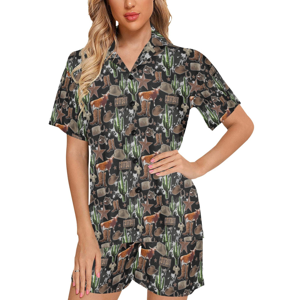 Baha Ranch Longhorn Ranch Women's Western Pajama Set by Baha Ranch Western Wear