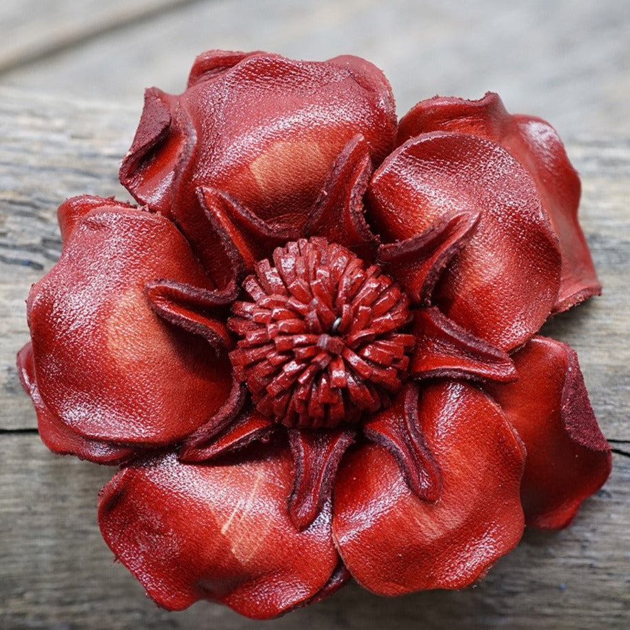 Hand Painted Leather Flowers - Gardenias — view 3