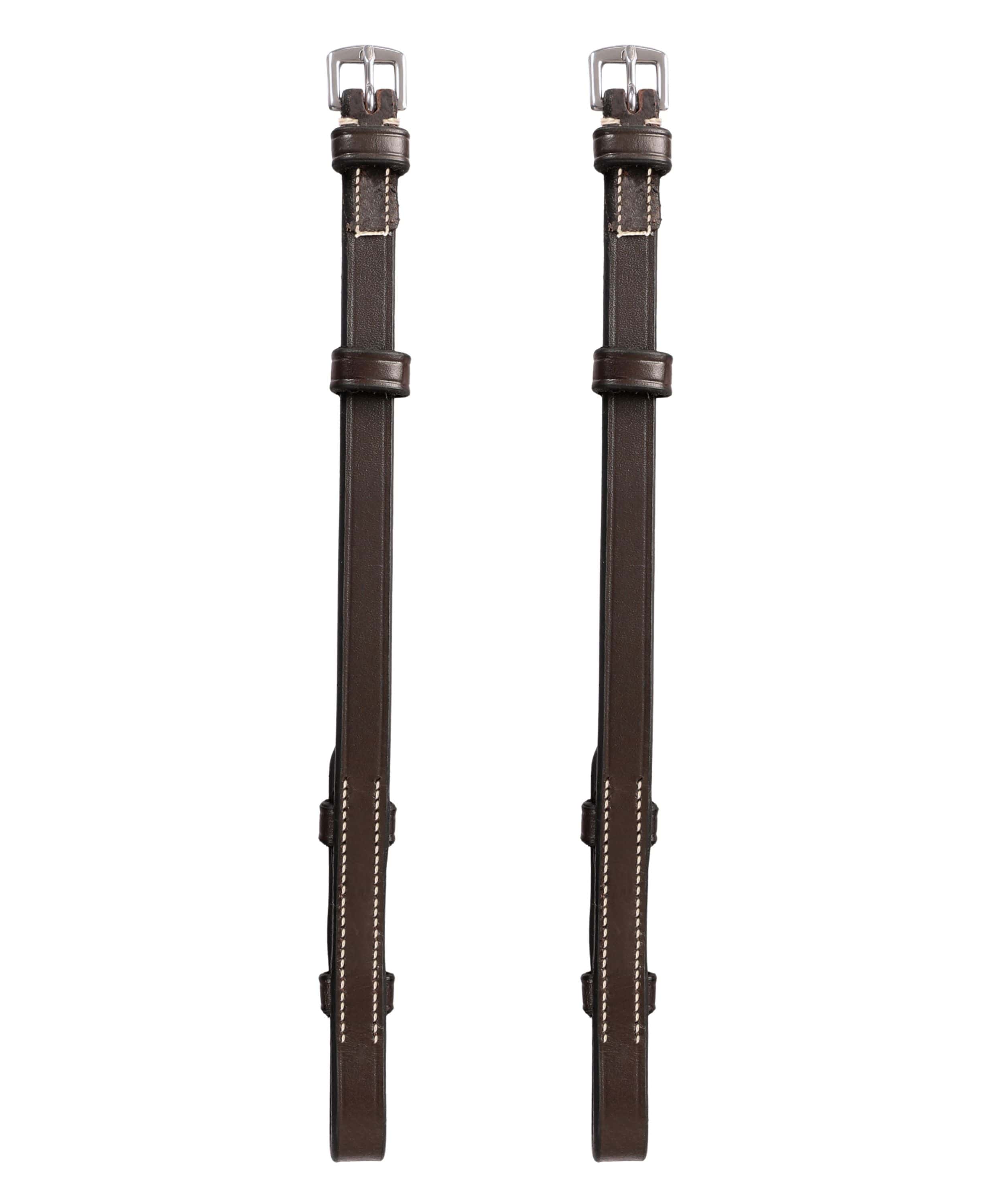 ExionPro Bridle Cheek Pieces With Hook Fastening - White Stitching by Bridles & Reins