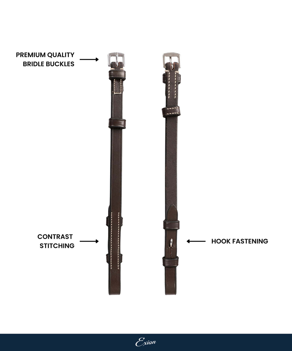 ExionPro Bridle Cheek Pieces With Hook Fastening - White Stitching by Bridles & Reins - alternate view 4
