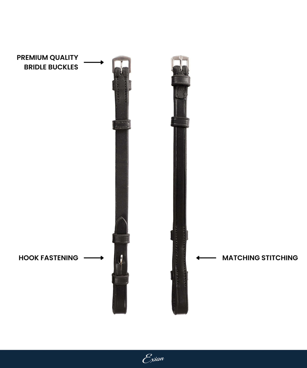 ExionPro Bridle Cheek Pieces With Hook Fastening - Matching Stitching by Bridles & Reins - alternate view 4