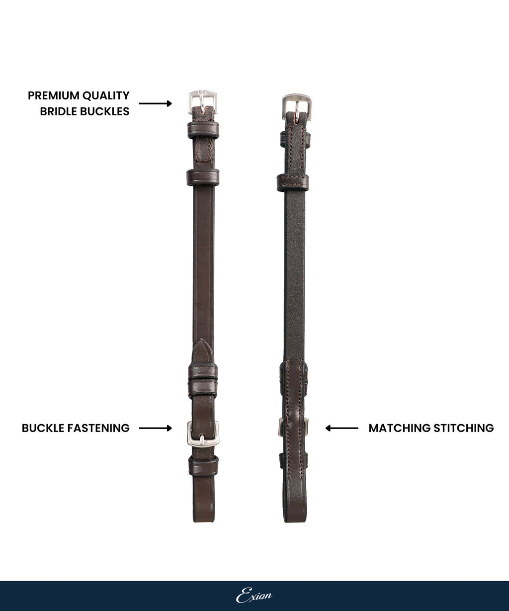 ExionPro Bridle Cheek Pieces With Buckle Fastening - Matching Stitching by Bridles & Reins - alternate view 4