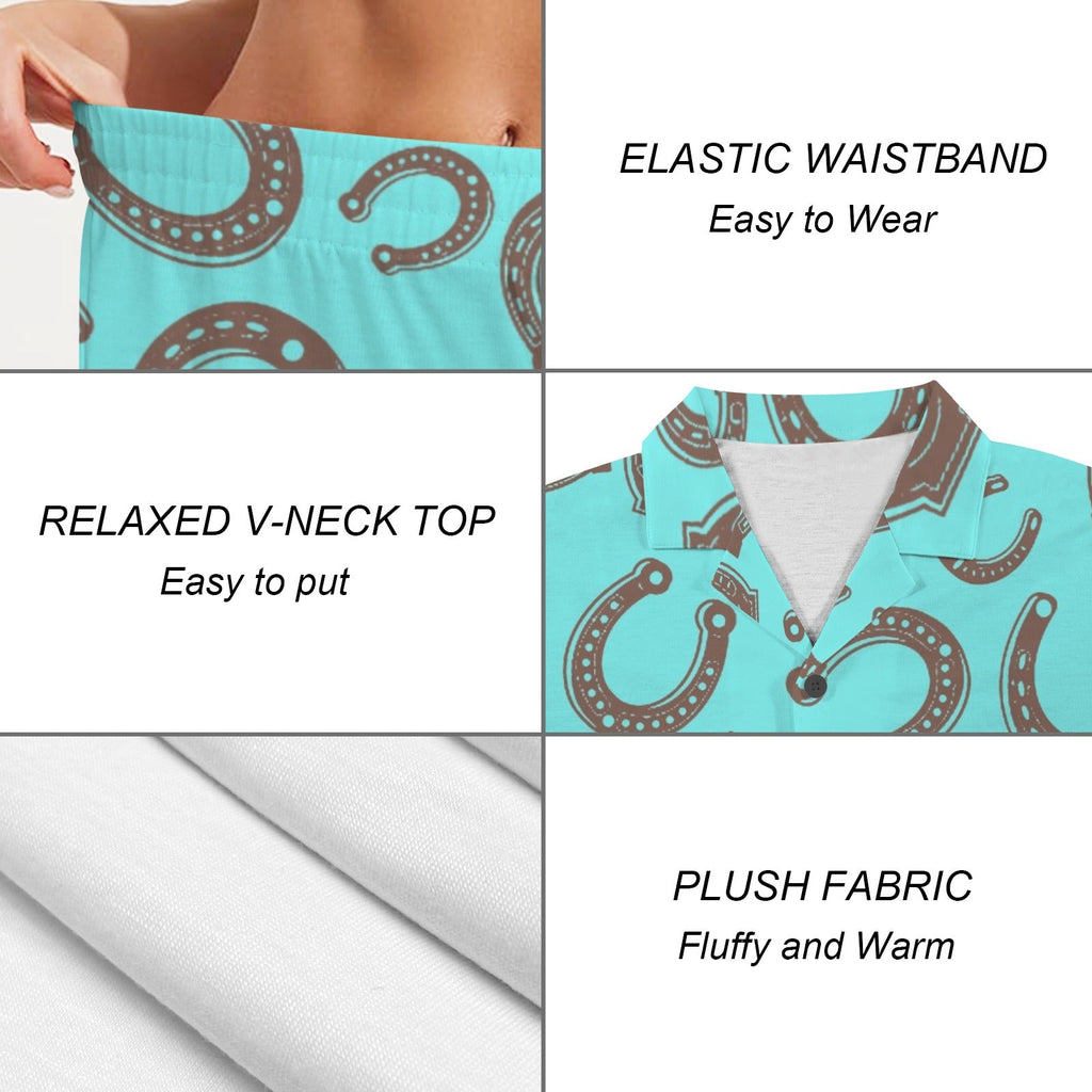 Baha Ranch Turquoise Horseshoe Women's Pajama Set Made in America by Baha Ranch Western Wear - product image 5
