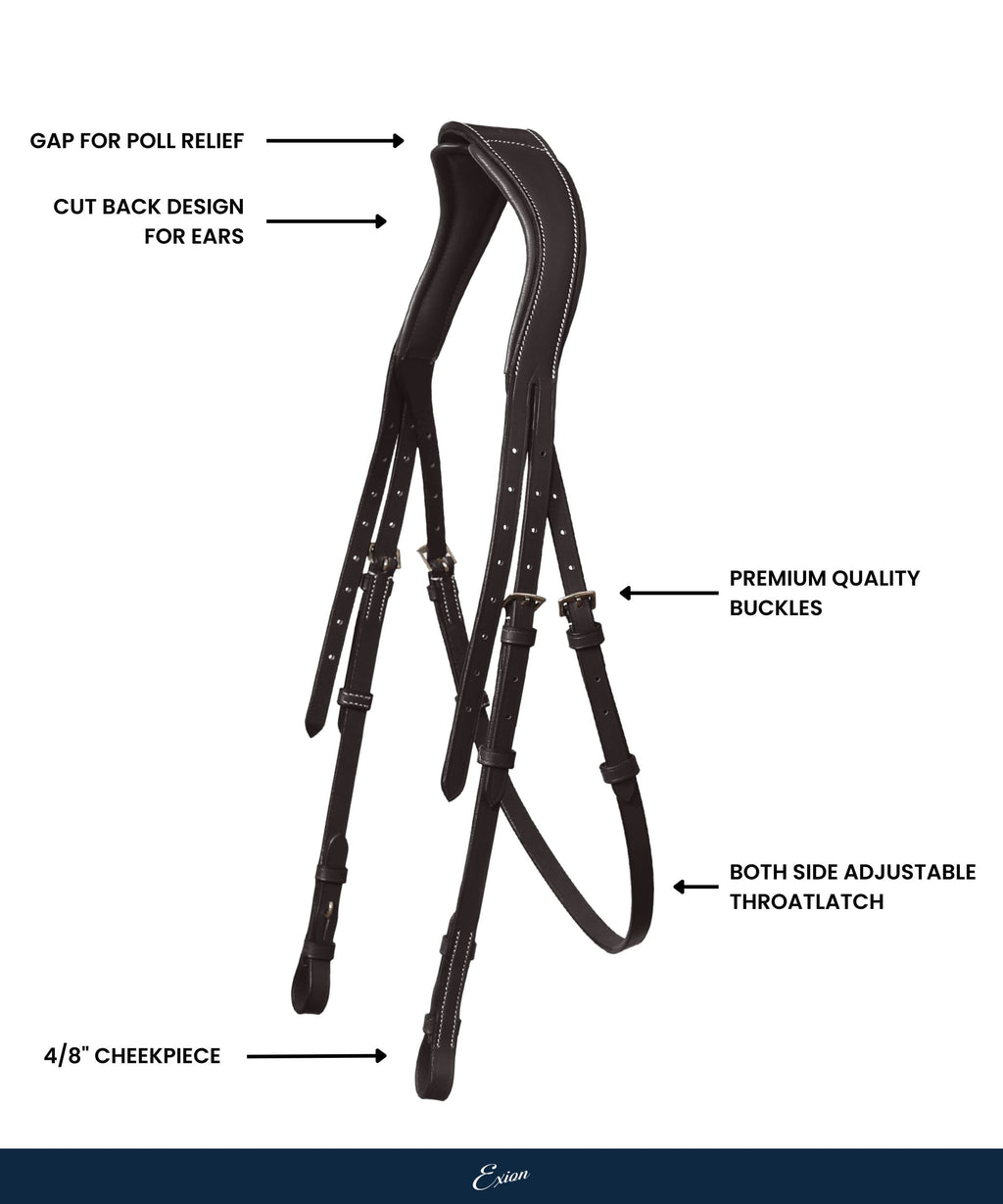 ExionPro Triple Strap 'Anti-Pressure' Crownpiece by Bridles & Reins - alternate view 4