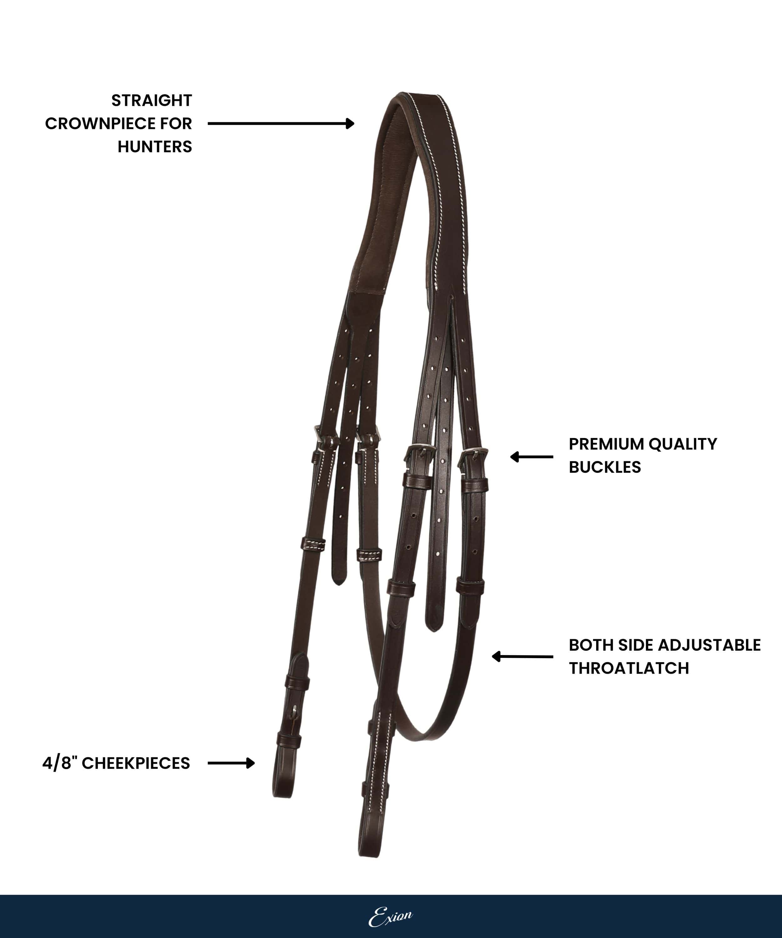 ExionPro Straight 'Hunter' Crownpiece by Bridles & Reins - alternate view 4