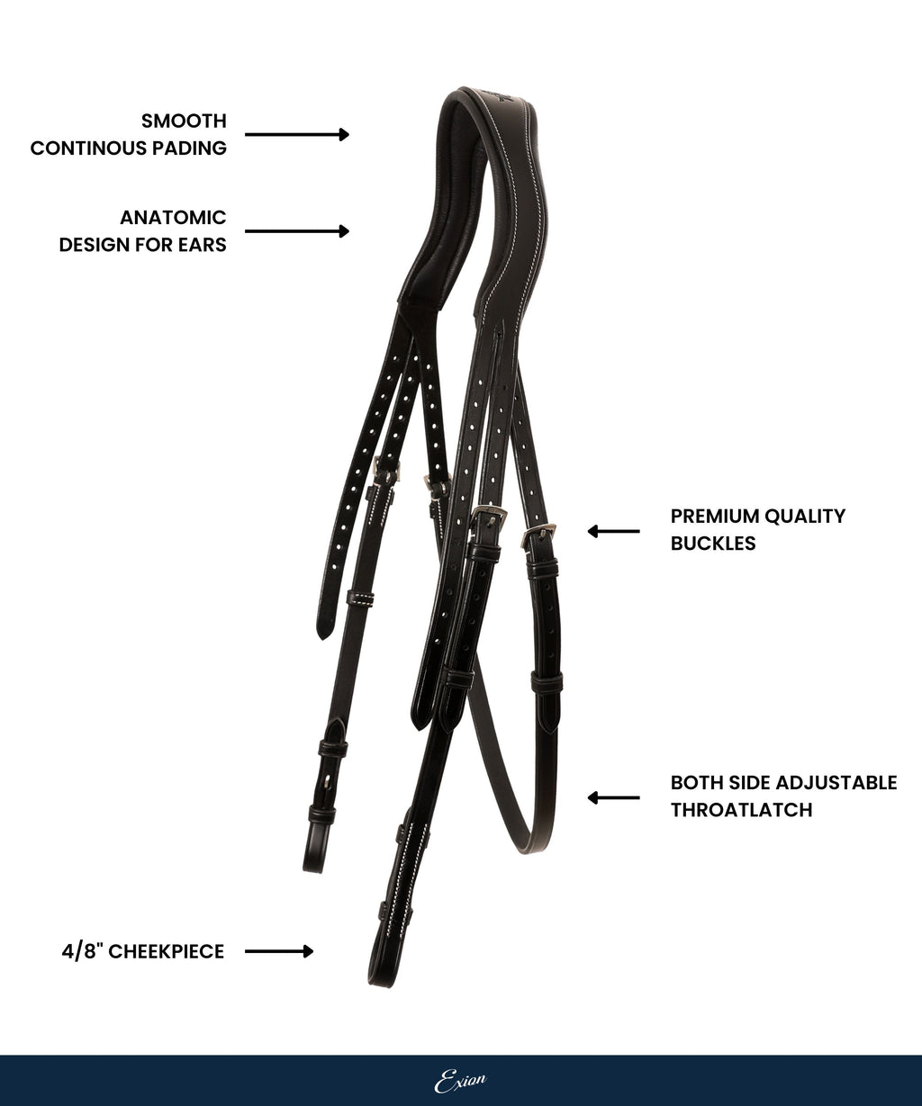ExionPro 'W-Shaped' Crownpiece - White Stitching by Bridles & Reins - alternate view 3